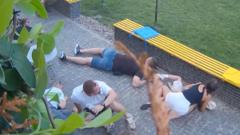 Civilians Seek Shelter as Explosions Strike Near Ukrainian Coffee Shop